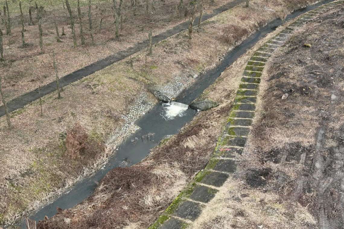 Screenshot z 3D modelu 40ha pozemku - detail