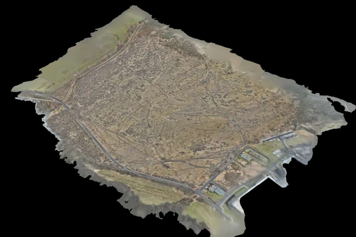 Screenshot z 3D modelu 40ha pozemku